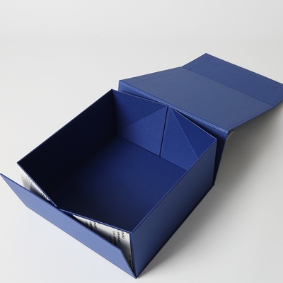 주문 사용자 정의 크기 파란색 자기 접이기 상자 와인 병을위한 종이 선물 포장 상자 online manufacture