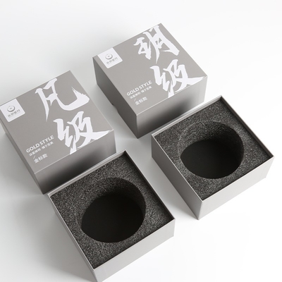 주문 금 필름과 스폰지 래닝이 있는 고품질 회색 판자 보석 상자 online manufacture