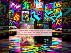 맞춤형 주문 받아 들여집니다. 홀로그래픽 반짝이는 자국 UV 포일 레이저 카드 종이 상자 금 스탬핑과 함께 은 단단한 크래프트 상자