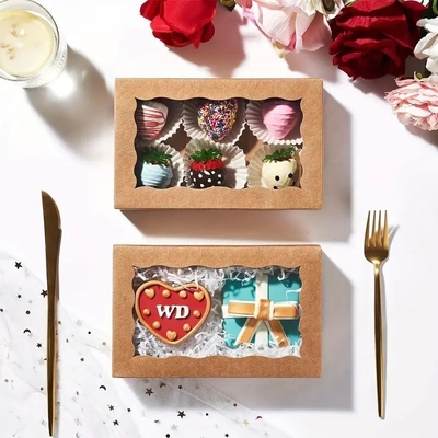 직사각형 또는 식품 포장용 맞춤형 용품용 Kraft Paper Snack Packaging Box